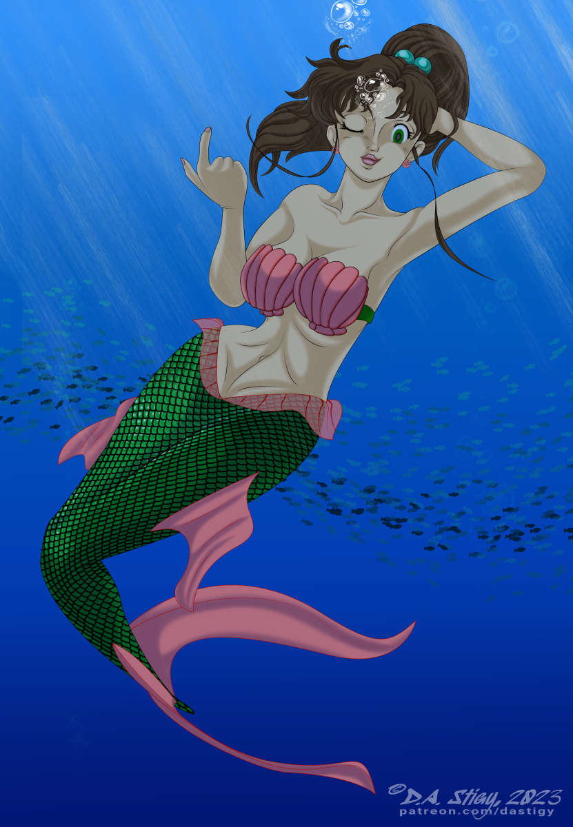 Makoto Kino as a mermaid, beckoning you closer.