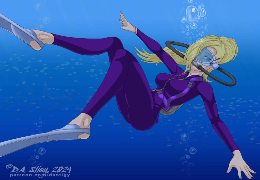 Ino Yamanaka, scuba diving