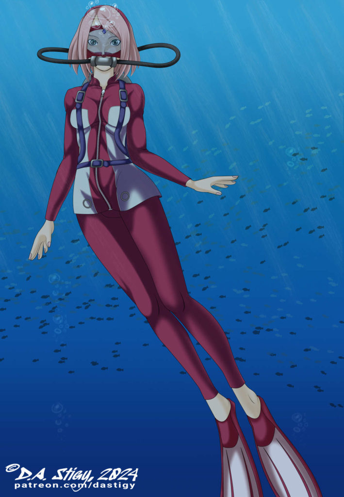 Sakura Haruno scuba diving